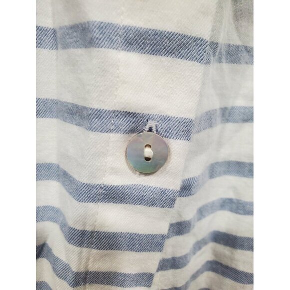 J. Jill Women's Button Front Top White Gray Striped Tunic Long-sleeved Sz S Tall - Picture 8 of 15